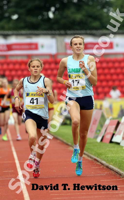no 41 winner Bobby Clay (Kent) and Abbie Hetherington (Cumbria) in the Inter Girls 1500 metres